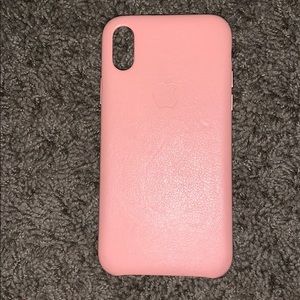 Salmon leather Apple iPhone X case